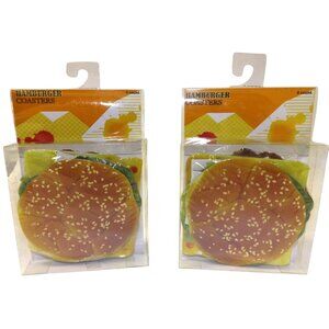 Hamburger Coasters 6-Pack X 2 Novelty Drink Protectors Burger Promo Advertising